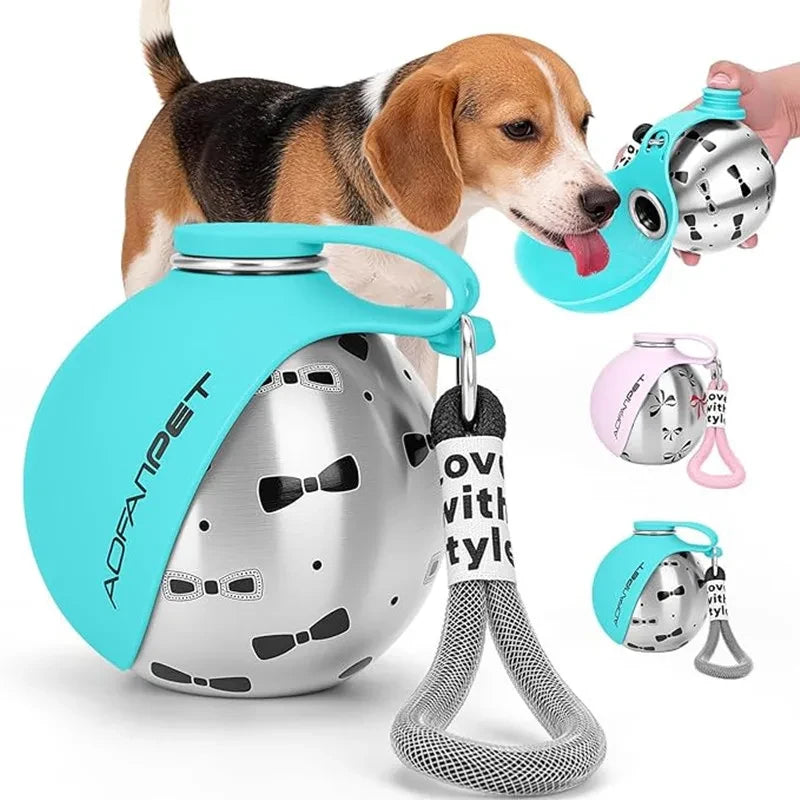 Gourde portable en inox pour animaux