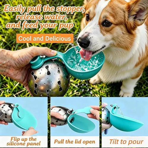 Gourde portable en inox pour animaux